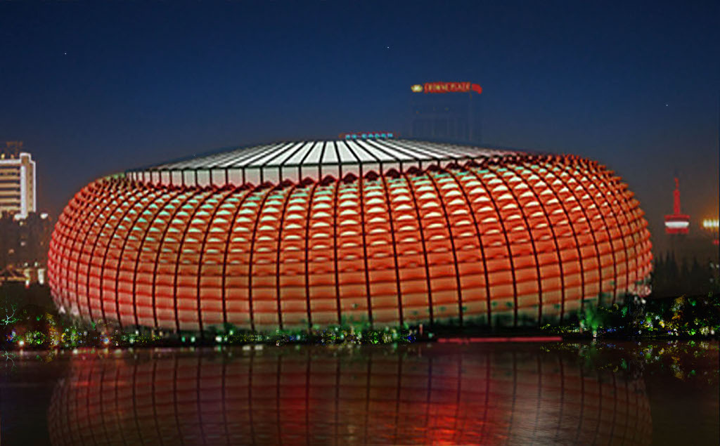 奥斯曼体育场馆夜景照明设计