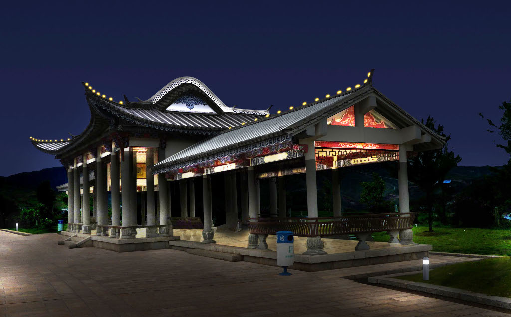 云南清真寺广场古建灯饰设计