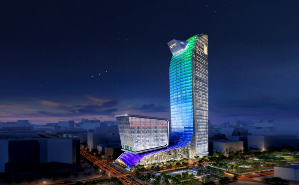 柬埔寨安达银行总部大楼商业灯光设计