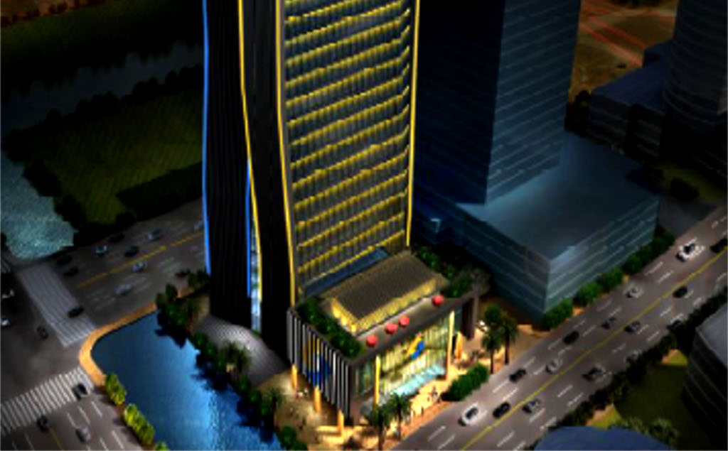 江苏银行大楼建筑夜景照明设计