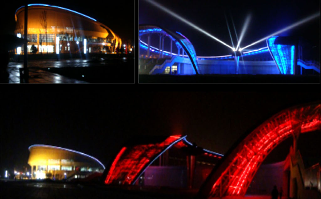 四川汶川地震绵竹体育中心夜景照明设计