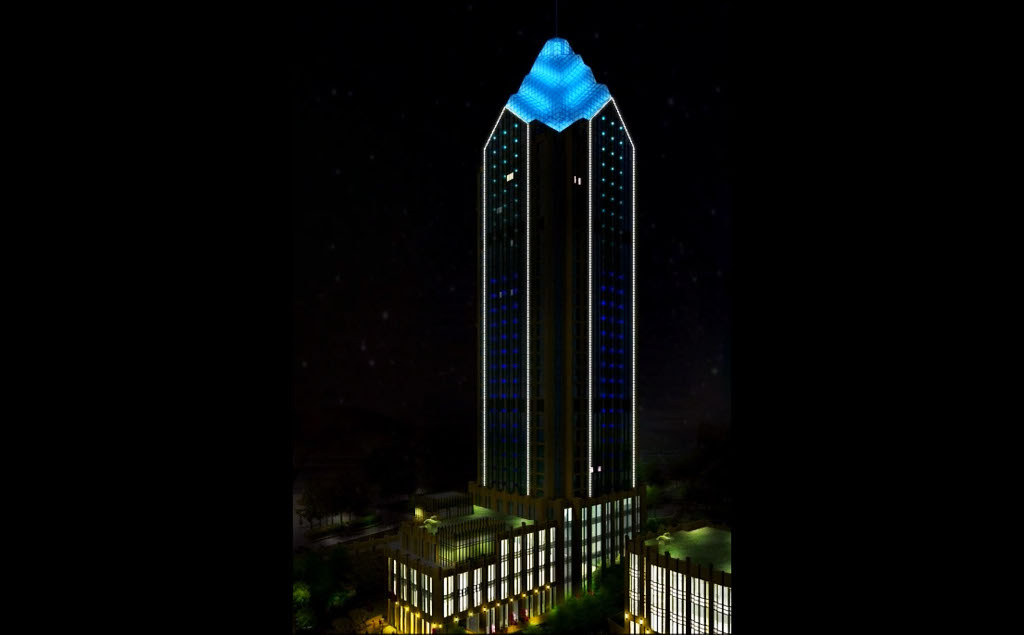 金科大楼建筑夜景灯饰设计