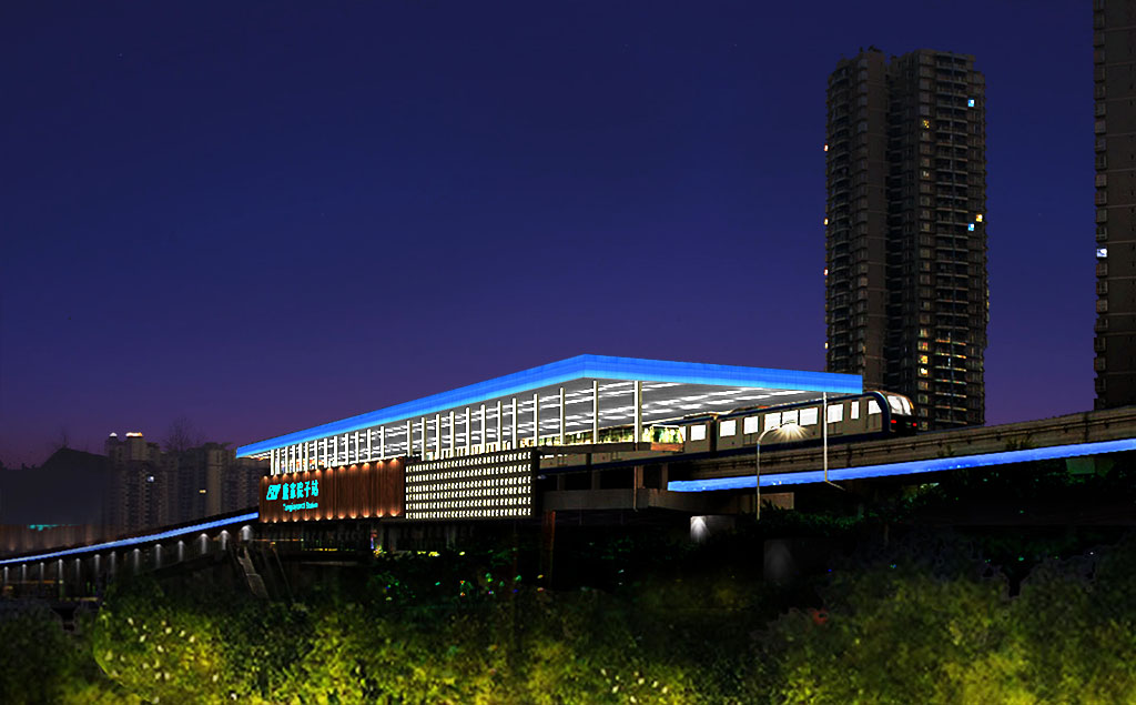 重庆轻轨三号线夜景灯光工程