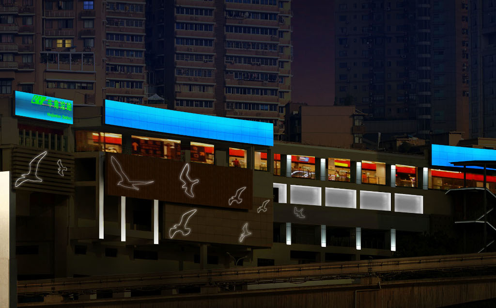 重庆轻轨三号线城市景观照明设计