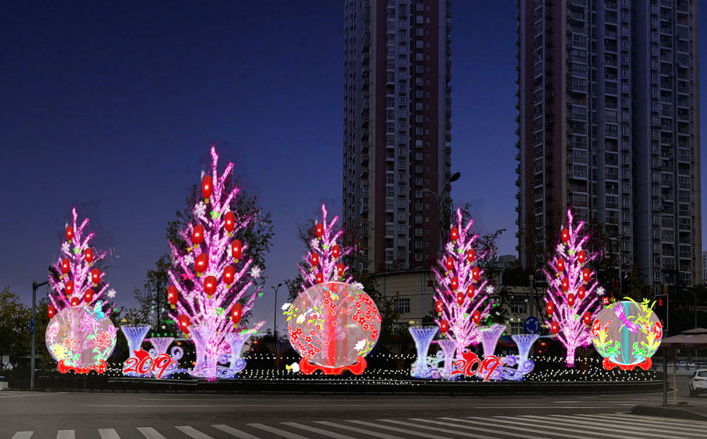重庆两江新区迎春灯饰设计